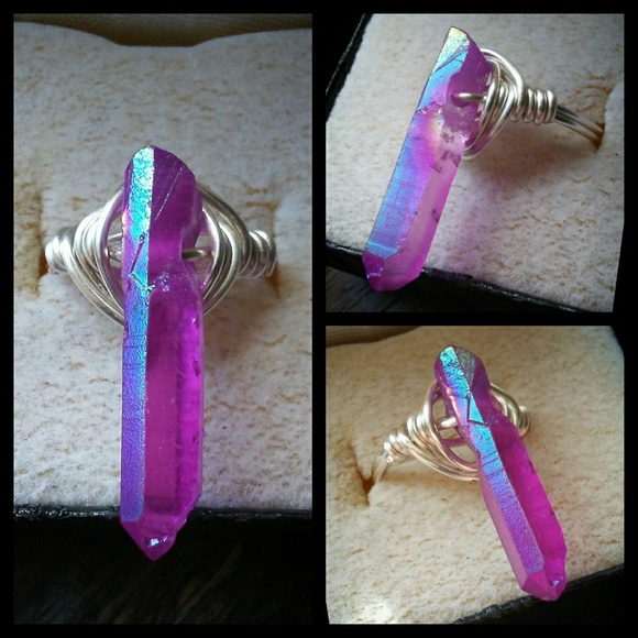 Magic Potion Jewelry - 🌙💜Purple Rainbow Aura Quartz Ring